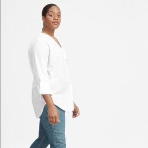Everlane NWOT Poplin V-Neck Tunic Shirt